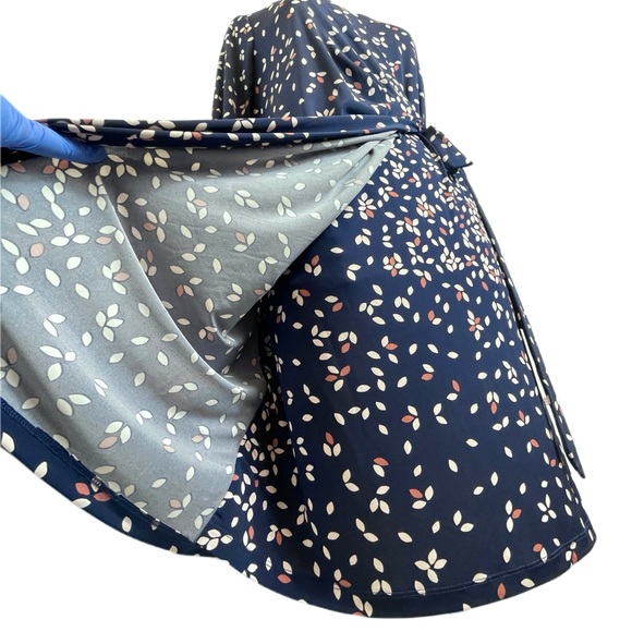 MOTHERHOOD Maternity Wrap Dress with Petal Patterns of Pink & Dark PeachㅣSz L - Picture 6 of 14